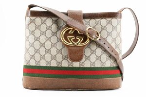 1円 GUCCI ヴィンテージ グッチ オールドグッチ GGプラス シェリー ショルダーバッグ 肩掛け ロゴ金具 23.01.1791 24-1170