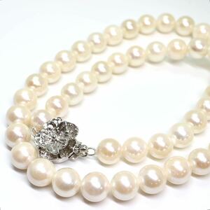 《アコヤ本真珠ネックレス》M 41.9g 約8.0-8.5mm珠 約42cm pearl necklace ジュエリー jewelry DB0/DD0
