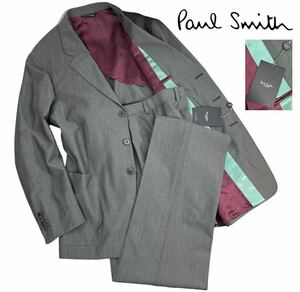 新品 Paul Smith LONDON ポールスミス ロンドン スーツ セットアップ サイズ48/L相当 グレー イタリア製 未使用品 タグ付