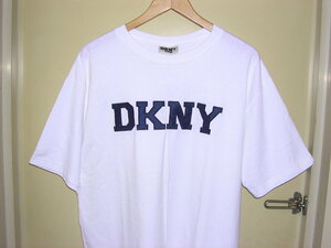 90s USA製 DEAD STOCK ダナキャラン DKNY デカロゴ Tシャツ 白 vintage old デッドストック