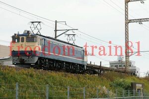 鉄道写真 02359:EF65-1104＋チキ 工臨