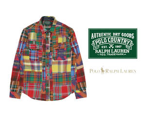 新品65%OFF Polo Country パッチワークシャツ XXL Ralph Lauren ポロ・ラルフローレン 1990s RRL RUGBY jcrew nigel cabourn corona XL