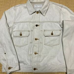 GANRYU デニム　ジャケット M ゴールドボタン　ステッチ　ブリーチアウト　COMME des GARCONS コムデギャルソン