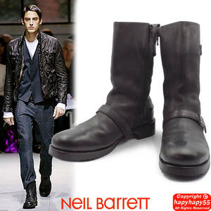 定価11万■Neil Barrett グラデーションレザー エンジニアブーツ◆牛革 バイカ C DIEM カルペディエム guidi グイディ ma+ エムエークロス