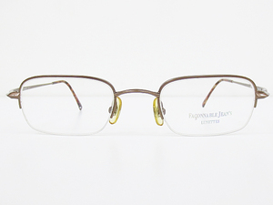 ∞【デッドストック】FACONNABLE ファッソナブル 眼鏡 メガネフレーム FJ853 48[]21-140 メタル ナイロール ブラウン □H8