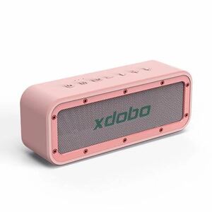 xdobo ブルートゥーススピーカー Bluetoothスピーカー ワイヤレススピーカー スマホ対応 50w大音量 ステレオ 超重低音 防水 高音質　ピンク