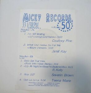 MICKY RECORDS VOLUME 50 V.A COURTNEY PINE R.KELLY 