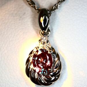 ソ付!!CrescentVert(クレサンベール)《K18 アレキサンドライト/天然ダイヤモンドネックレス》M 3.7g 約40cm necklace jewelry EB0/EB2