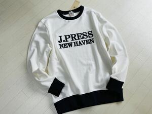 新品1円スタート!定価1.6万 Lサイズ 新品未使用 J.PRESS ジェイプレス アメリカン風ヴィンテージ インレージャージロゴ　トレーナー 白