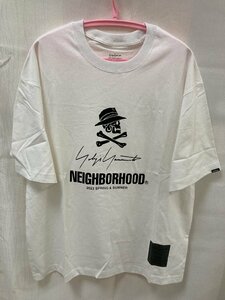 NEIGHBORHOOD × YOHJI YAMAMOTO ネイバーフッド ヨウジヤマモト 23SS スカルロゴプリント クルーネック Tシャツ ホワイト M 中古 TN 4
