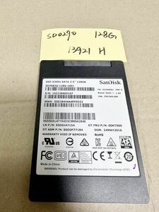 SD0290【中古動作品】SunDisk 内蔵 SSD 128GB /SATA 2.5インチ動作確認済み 使用時間13921H
