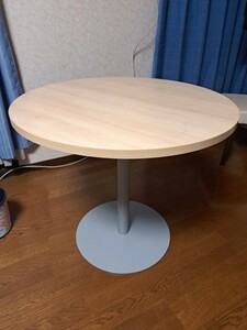 リフレッシュテーブル2 丸テーブル フック付き 天板直径80cm 円テーブル アール・エフ・ヤマカワ製 W800xD800xH700