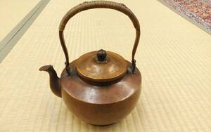 銅製 湯沸 急須 在銘 銅瓶 銅器 勝富堂造 古美術 金属工芸 時代物 茶道具 鉄瓶 煎茶道具