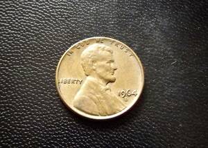 アメリカ合衆国　1セントコイン　1964年　D刻印　　送料無料です。（7439）リンカーン　USA貨幣　お金 貨幣　硬貨　ペニー　　