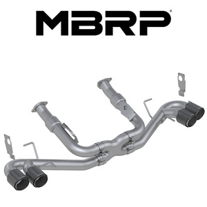 MBRP 2020-2023 シボレー コルベット C8 6.2L V8 CAT-BACK レース エキゾースト カーボンファイバーTip 正規品