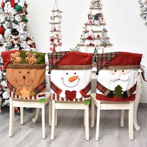クリスマス サンタクロース 椅子カバー 3個セット パーティー プレゼント 　R632