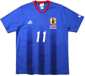 ほぼ未使用/2005年！◆アディダス製 KIRIN サッカー日本代表 ユニフォームTシャツ◆Lサイズ（身長177-180センチ位）
