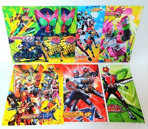 ☆歴代平成 仮面ライダー キャラクターイベントショー サイン色紙(サインなし)エグゼイド 鎧武 ブレイド 電王 オーズ ディケイド 7枚セット