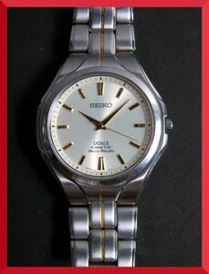 美品 セイコー SEIKO ドルチェ DOLCE KINETIC 3針 純正ベルト 5J21-0A30 男性用 メンズ 腕時計 日本製 V307 稼働品