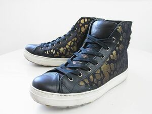 美品★MIHARAYASUHIRO ミハラヤスヒロ★High-top Sneaker 西陣織切替ハイカットスニーカー★27cm★ブラック黒【本物保証】中古品