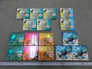 M【5-5】▼4 電気店在庫品 TDK 録音用ミニディスク MiniDisc MD 16枚まとめて FINE74 XG74 XA80・74 未使用長期保管品