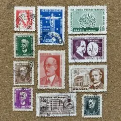 ブラジルのレトロ切手　使用済み11種