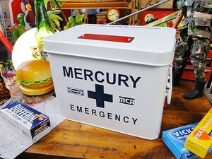 マーキュリー　エマージェンシーボックス　（ホワイト）　■　アメリカン雑貨　アメリカ雑貨　MERCURY　収納　男前　救急箱　小物入れ