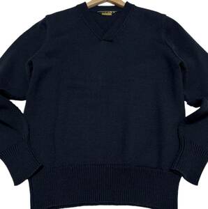 極美品/レア●tenderloin テンダーロイン ニット Vネック knit セーター sweater ミドルゲージ ネイビー Mサイズ 日本製 メンズ