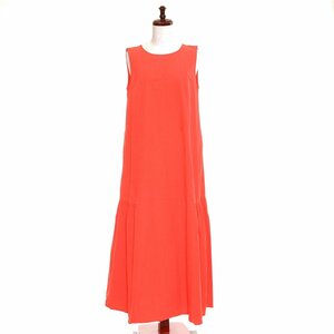 ◇487458 ROSE BUD ローズバッド ロングワンピース シンプルティアードワンピース ノースリーブ サイズF 21ss レディース オレンジ