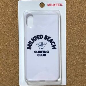 iPhoneXS/X用 MILKFED. BEACH SURFING CLUB ロゴケース WT