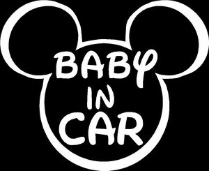 BABY IN CAR ミッキー　可愛いカッティングステッカー　ver1-①　　赤ちゃんが乗っています　安全運転に　ベビーインカー　ー 