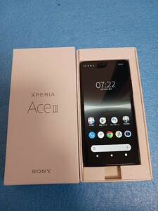 未使用に近い 送料込 Xperia Ace III A203SO ブラック SIMロック解除済み バッテリー 良好 DSDV ACE3 白ロム SIMフリー 1