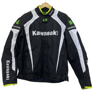 【即決】 KAWASAKI カワサキ ライディングジャケット 黒系 ブラック系 Lサイズ 7461-80