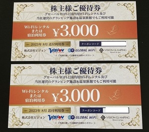 ビジョン 株主優待券 3000円 2枚