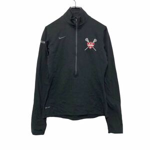 NIKE ロゴ スウェット トレーナー S ブラック ホワイト レッド ナイキ ハーフジップ 古着卸 アメリカ仕入 a601-6620