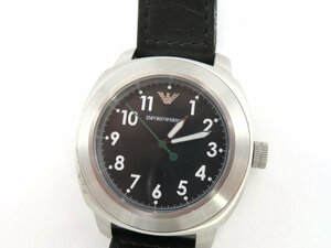 1円◆稼働◆ アルマーニ AR-6057 ブラック クオーツ メンズ 腕時計 N00905