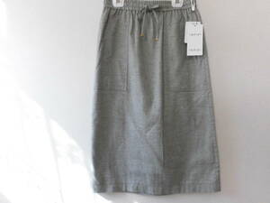 新品タグ インディヴィ14850円 INDIVI 36サイズ S～M コットンツイルタイトスカート グレー スカート