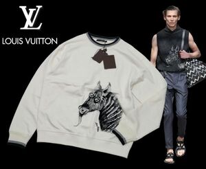 Louis Vuitton MENS アフリカ アニマル ゼブラ フェルトプリント スウェットシャツ ルイヴィトン SWEAT SHIRT トレーナー アイボリーM J-26