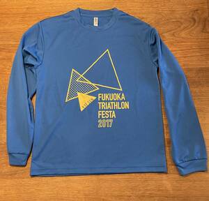 福岡 トラアスロン フェスタ 2017 参加賞 Tシャツ　Sサイズ 青色 【送料無料】Fukuoka triathlon Festa