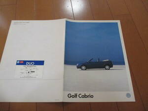 家20002　カタログ　■Volkswagen　■ゴルフ　ＧＯＬＦ　カブリオレ■　発行14　ページ