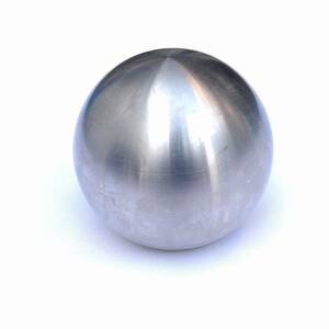 ペーパーウェイト 金属製 シルバーカラー 球形 置物 重量約1.3kg 直径約6.8cm 　【3583】