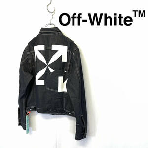 2021SS OFF-WHITE ARROW TWIST DENIM JACKETオフホワイト バックロゴ デニム ジャケット size M 915853