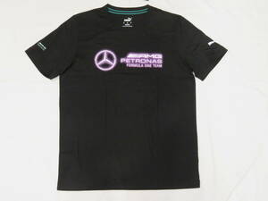 984　プーマ PUMA メルセデス ベンツ AMG　MAPF1 ロゴ入り 半袖 Tシャツ　黒（M）
