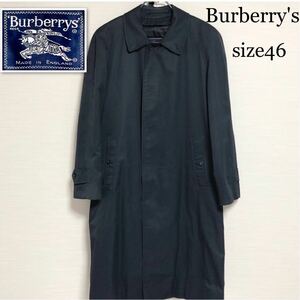 ■美品■Burberrys バーバリー　シングルステンカラーコート ライナー付き(取り外し可) size46(サイズM相当) 英国製　春秋冬　濃紺