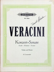 ヴェラチーニ コンチェルト・ソナタ ホ短調 (ヴァイオリン＋ピアノ) 輸入楽譜 Veracini Konzert Sonate E moll 洋書