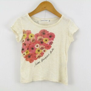 べべ 半袖Tシャツ 花柄 カットソー 女の子用 100サイズ アイボリー キッズ 子供服 BeBe