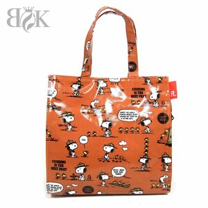 美品 ルートート ハンドバッグ ラミネート スヌーピー SNOOPY トートバッグ オレンジ ROOTOTE ◆