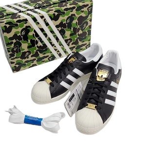 WC175 adidas アディダス A BATHING APE ア ベイシング エイプ SUPERSTAR 80S スーパースター US9 27cm IF2385 ブラック スニーカー ●80