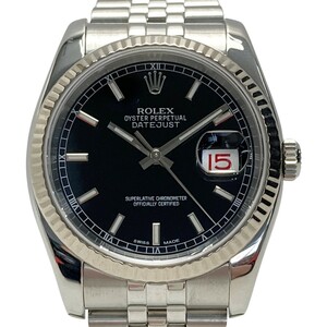 ☆☆ ROLEX ロレックス デイトジャスト D番 116234 ブラック SS×WG 自動巻き メンズ 腕時計 やや傷や汚れあり
