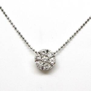 ◆K18 天然ダイヤモンドネックレス◆M 約1.4g 約40.5cm diamond necklace jewelry ジュエリー　EA3/EA3